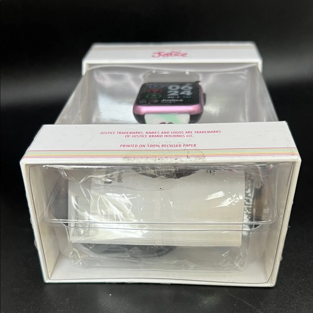 New Justice Pink Zebra Kids' Smartwatch with Touchscreen